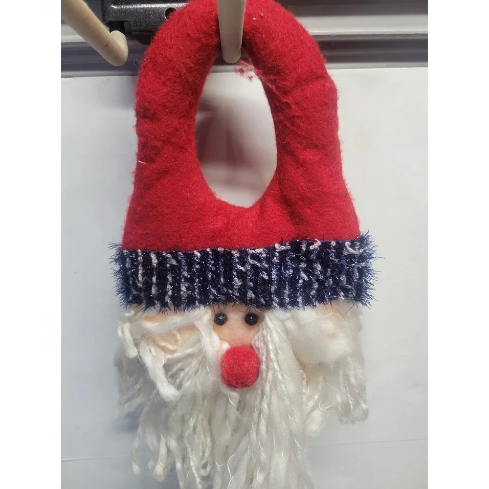 Adorable Plush Santa Claus Door Hanger Christmas‎ Holiday Decoration with Bell